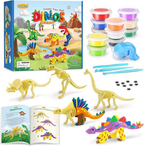 Drama Planet Dinosaur Air Dry Clay Kit Create 5 Dinosaur Models with