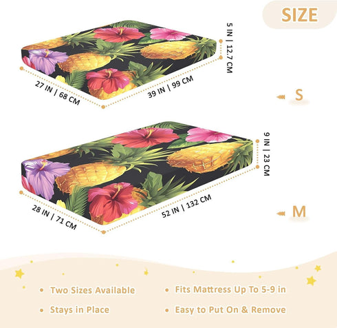 Bseiialft 52 28 Pineapples Flowers Tropical Crib Sheets for Boys Girls Soft and Breathable Cotton Baby Sheets