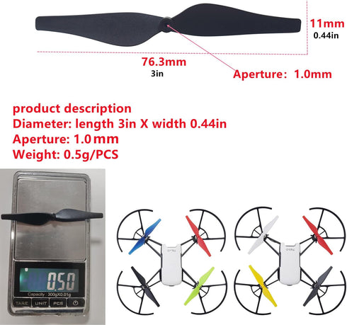 Fytoo 28pcs Propeller for DJI Tello RC Quadcopter, Spare Parts Drone Blades, Seven Colors