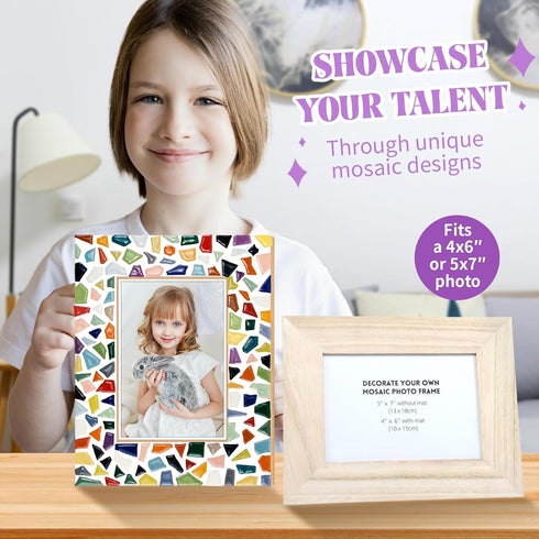goldentime Decorate Your Own Mosaic Picture Frame - DIY Mosaic Craft Kits Fun Arts and Crafts for Adults Christmas