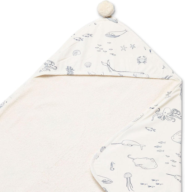 PEHR Hooded Towel, Life Aquatic | Absorbent French Terry & Soft Brushed