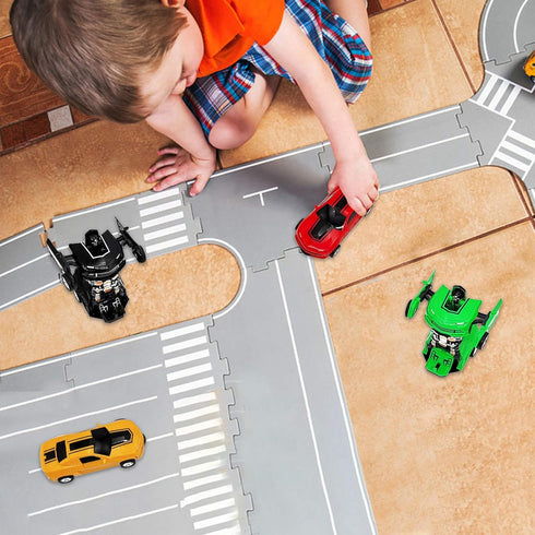 Transforming Toys Car - 2 in 1 Deformation Friction Powered Car Truck (Black)