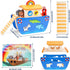 Playset, 1 2 3 12 18 24 KMTJT Toddlers Wooden Noah's Ark Toy Animal Baptism Gifts for Boys Girls, Shape Sorter Early