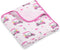 LollyBanks Muslin Baby Blanket, 100% Cotton Baby Quilt for Girls, Large 47
