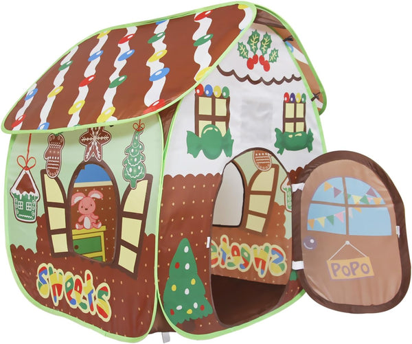 Play Tent for Kids, Indoor Outdoor Gingerbread House Playhouse for Boys and Girls