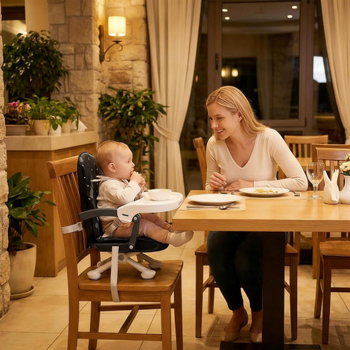 3in1 4 UBRAVOO Baby Booster Seat for Dining Table with Removable Tray & Cushion, Portable Toddler Booster Seat, Height