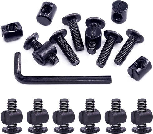 Swpeet 25Pcs Black M6 20mm Crib Hardware Screws, Hex Socket Head Cap Crib