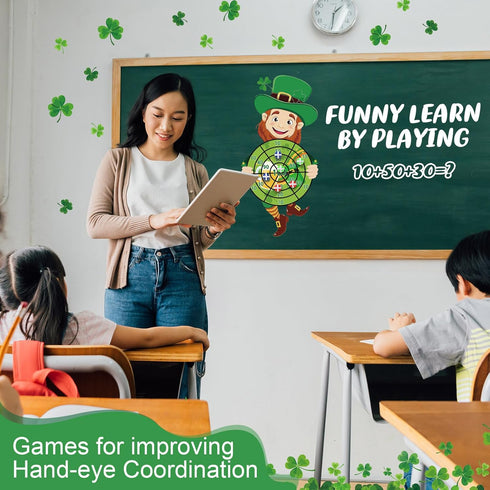 Seenelling Set 23.6 31.5in 6 St Patricks Day Games Large x Dart Board Games with Sticky Balls Irish Party for Adults