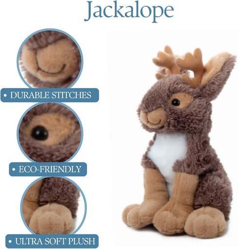 The Petting Zoo Jackalope Stuffed Animal, 12 inches Plush Toy, Gifts for Kids, Wild Onez Zoo Animals