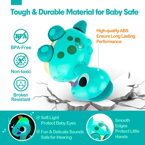 Baby Toys for 6-12 Months - Touch & Go Musical Light Infant Toys for Tummy Time and Crawling