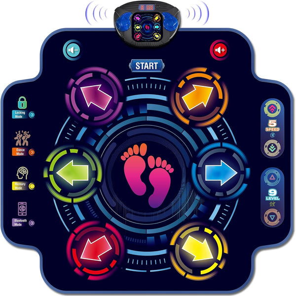 Kids Electronic Dance Pad with 6-Button, Music Dance Game Mat with Built-in