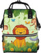 Qewfoju African Animals in the Jungle Print Diaper Bag Backpack Large Capacity Diaper