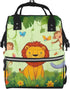 Qewfoju African Animals in the Jungle Print Diaper Bag Backpack Large Capacity Diaper