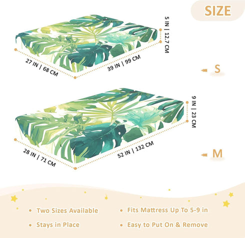 Bseiialft 52 28 Palm Leaves Tropical Crib Sheets for Boys Girls Soft and Breathable Cotton Baby Sheets for Standard