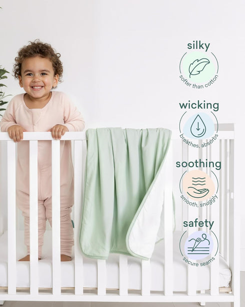 1.0 39"55" PurComfy Supersoft Toddler Comforter, Premium Bamboo Viscose Crib Blanket, Breathable Tog Crib Quilt for All