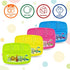Toddler Plates With Dividers - Set of 4 Kids Dinner Plates, Brightly Colored Divided Tray, BPA Free, Fun Zoo Design