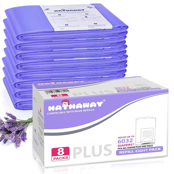 Refills Compatible with Plus Diaper Pail Refills 8 Pack Diaper Pail Liners