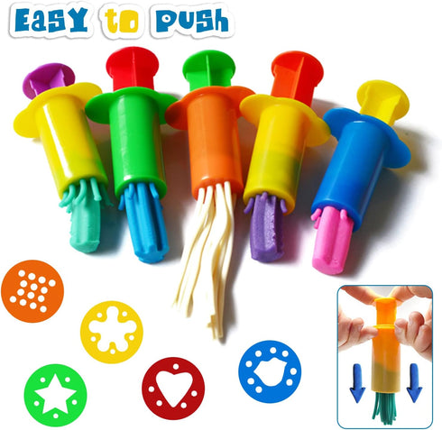 Assorted Colors Dough Extruders Set - Set of 10 Designs