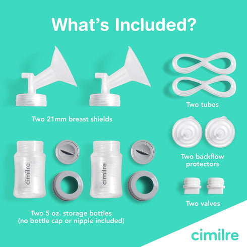 21MM Breast Milk Collection Kit, Double Pumping Breast Milk Collector Kit to Store Breast Milk, Includes Breast