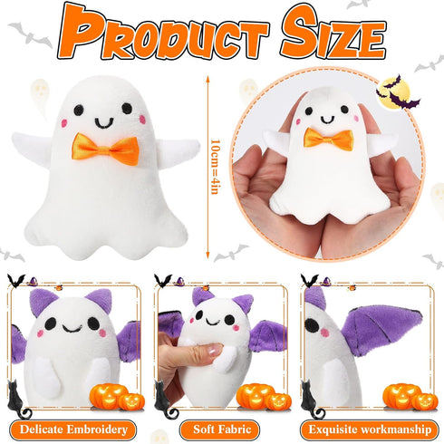 Aoriher 15 Pcs Mini Stuffed Animals, Halloween Plush Toys Small Devil Ghost Keychain for Party Favors