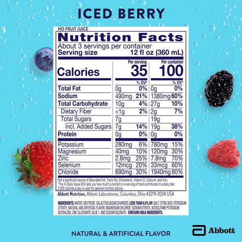 Immune 1 Pack 4 Pedialyte with Support Electrolyte Solution, Hydration Drink with Zinc, Selenium, and Magnesium, Iced