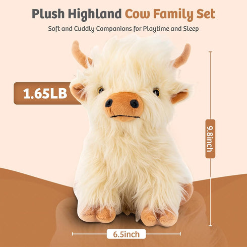 Marysun Cozy 9.8in, 1.65lb Microwavable Highland Cow Stuffed Animal - Weighted Stuffed Animal Plush, Heating Pad, Gift