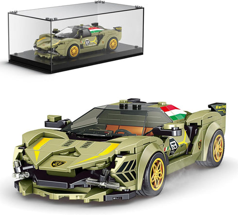 Mould King Speed Champion Sina Super Car Building Sets - 27003 Model Car Kits with Display Case, 333 PCS for Kids and