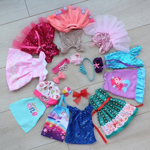 14 inches 14" 10 Sets (14 inch fit for Girl Dolls' Clothes, for Glitter Girl Wellie Wishers Baby Doll, Clothes