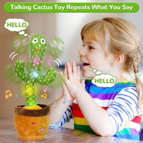 Emoin Dancing Cactus Talking Toy, Cactus Baby Toy Singing Children's Song, Mimicking Recording Educational Toy