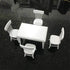 SXFSE 1:12 Set Dollhouse Decoration Accessories, Dollhouse Miniature Furniture Wooden White Dining Table Chair Model