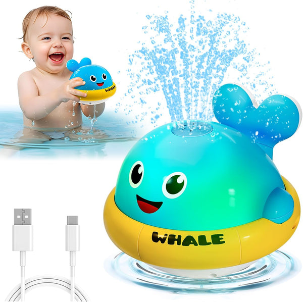 Baby Bath Toys, Light Up Whale Sprinkler Bath Toys for Kids Ages