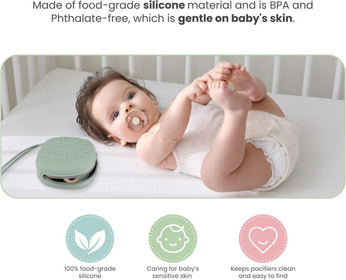 3) Silicone Pacifier Case for Diaper Bag, Newborn Baby Pacifier Holder Case For Boys & Girls (Color