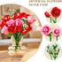Set 16 387PCS HOGOKIDS Flowers Bouquet Building with Lights - Roses Bouquet Botanical Building Blocks Artificial Red