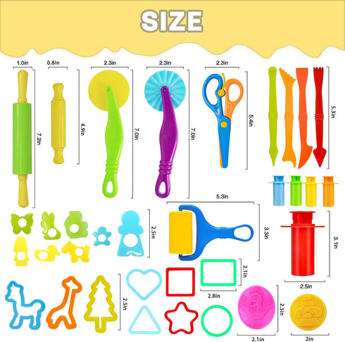 Set, 49 Sets 4-8, LCY WEDSHI Dough Tool Pcs Dough Tools for Kids Ages Dough Accessories Includes Animal Molds, Cutters