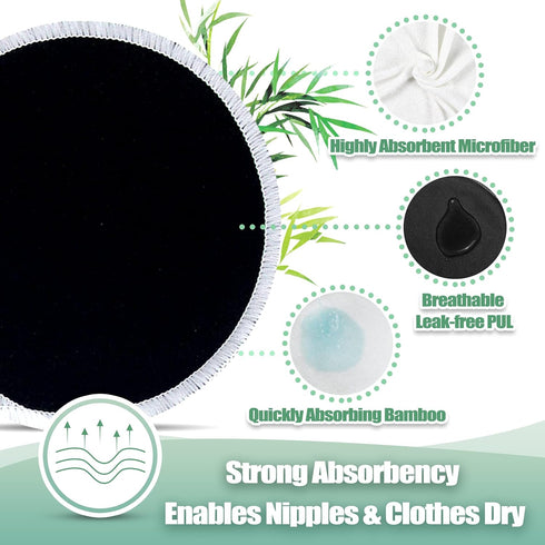 (14 Pack) 3 3.9/4.7/5.5 inch wegreeco Nursing Breast Pads + Laundry Bag & Travel Storage Bag, Sizes: Option - Washable