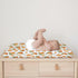 Watercolor Oranges Changing Pad Covers, Retro Floral Leaves Baby Nursery Diaper Changing Table Sheets 32''x16''
