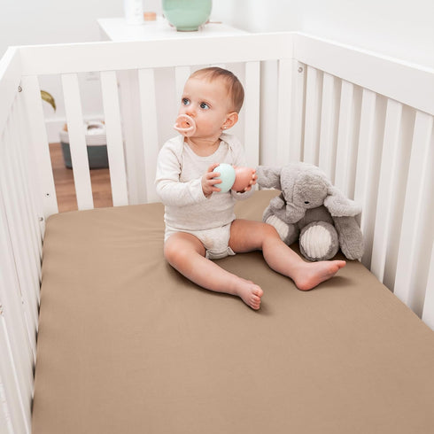 Set Soft Muslin Burp Cloths & Crib Sheet for Babies