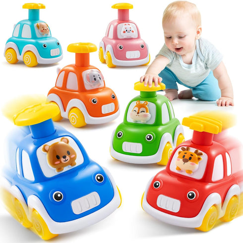 Jyusmile Press and Go Car Toddlers Toys for 1-2 Year Old Boy,