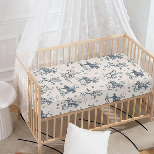 JIANADAER 28"x52" Cowboys Horse Western Fitted Crib Sheet Vintage West Desert Standard Crib Mattress Fitted Sheet
