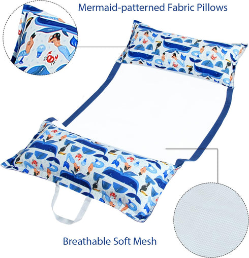 2-Pack Hammocks, FindUWill Fabric Pool Floats, Inflatable Water XL Large Pool Float Lounger Chair for Adult