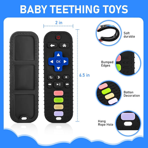 VoMii 3 6 12 18 Teething Toy for Baby Months, Realistic Remote Control and Mobile Phone Baby Teether Toy, Baby's Chew