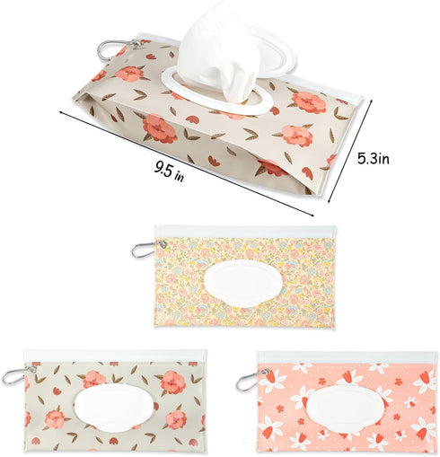 LOYMOK 3 Pack Baby Wipes Dispenser,Portable Refillable Wipe Holder Perfect for Travel and Home Use, On The Go Wipe