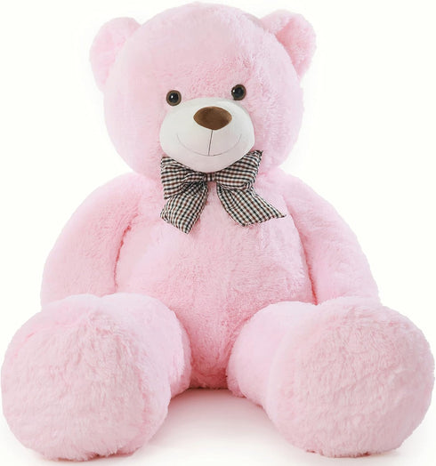 Poutmac 4Ft Giant Pink Teddy Bear Soft Stuffed Animals Cute Plush Toy for Women Kids for Valentine's Christmas Birthday