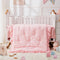 Girl Crib Bedding Set, 3-Piece Crib Comforter Set for Girls, Boho Ruffle