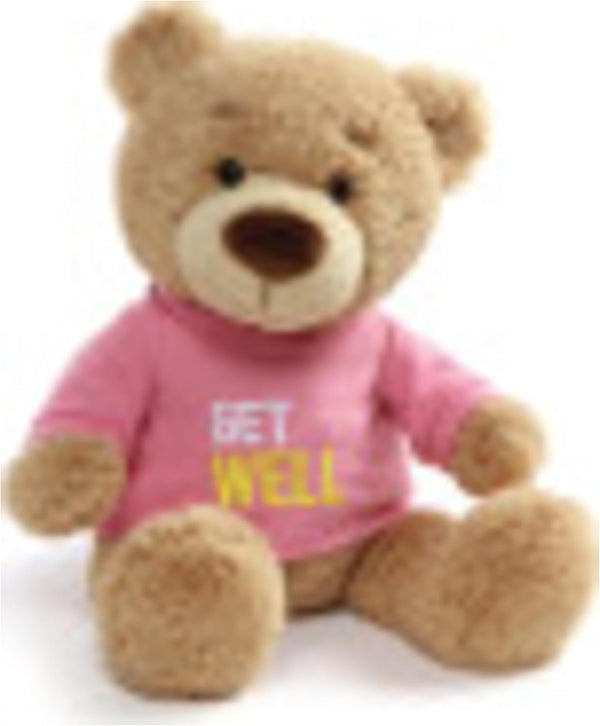 GUND Get Well T-Shirt Message Teddy Bear Plush, Pink, 12.5" Stuffed Animal