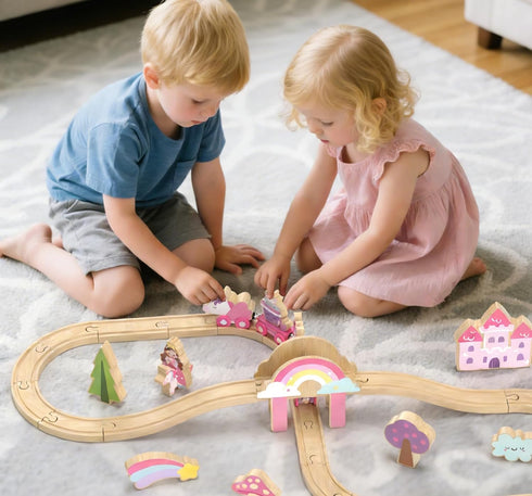 Set Set 2-4, 3 4 5 6 7 Lehoo Castle Wooden Train - Unicorn Train for Toddlers Wooden Train Track Toddler Girl Toys