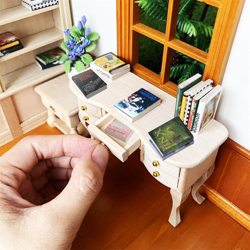 IAIHBBLY 120 1:12 Pcs Scale Mini Books, Miniatures Dollhouse Tiny Small Flip Books for Anxiety Bookshelf Dollhouse
