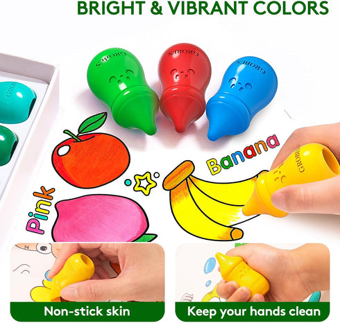 YSNYSN 8 1-3, 4-8, Colors Baby Crayons for Toddlers Non-Toxic Washable Jumbo Silky Crayons for Kids Ages Easy