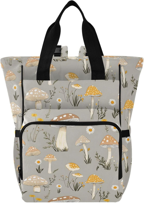 Bolaz Diaper Bag Backpack Tote Multifunction Baby Nappy Changing Bags Mushrooms Large with