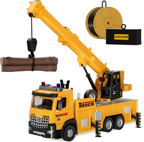 Mobile Crane Tow Truck Toy for Logging Farm Port Shipyard Building Bridge